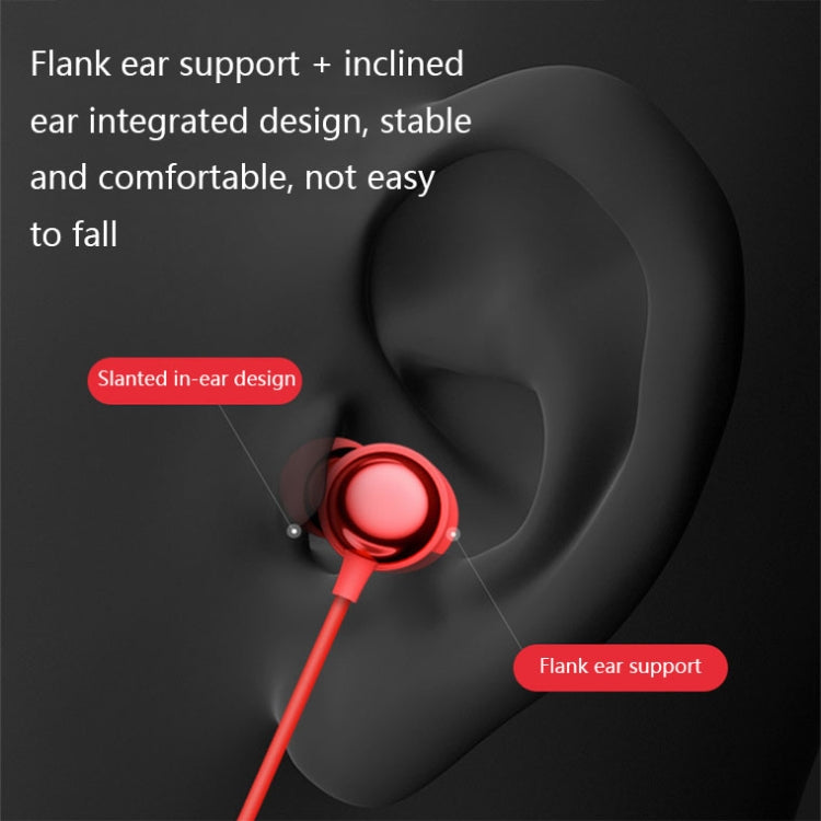 Havit i30 Mini auricular Bluetooth deportivo magnético montado en el cuello, Rojo, Negro