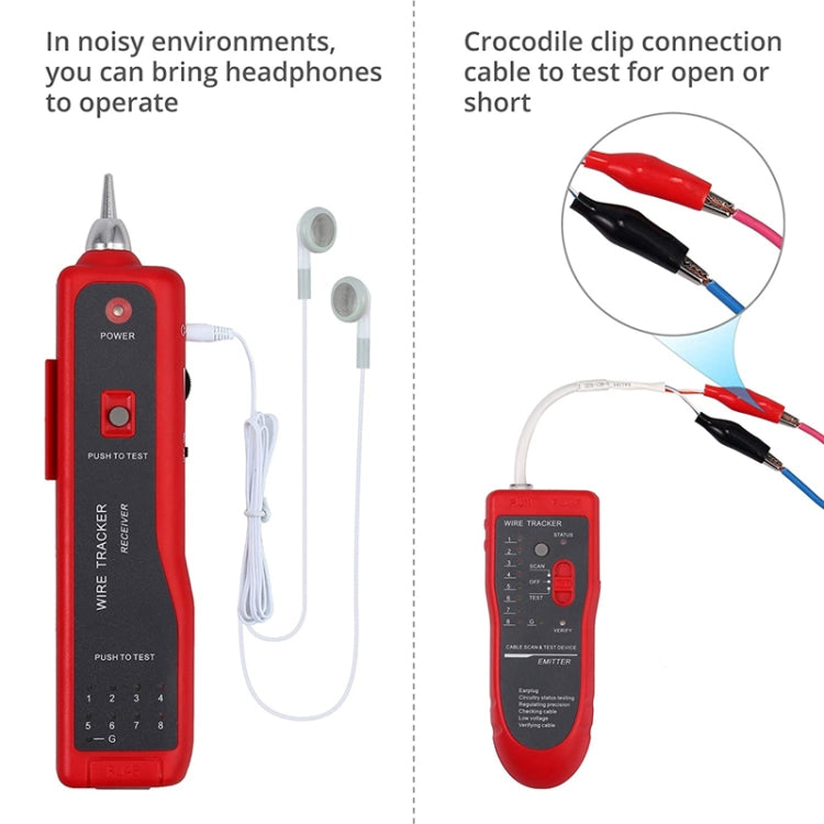 Wire Tracker Network Cable Detector RJ45 RJ11 Tester para líneas telefónicas y cables LAN, RJ45 RJ11 Tester