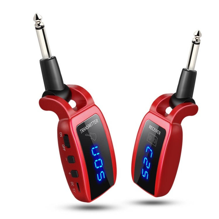 U12DX 6.35mm Jack Wireless Guitar Transmisor Receptor Adaptador Recargable, U12DX Red, U12DX Black