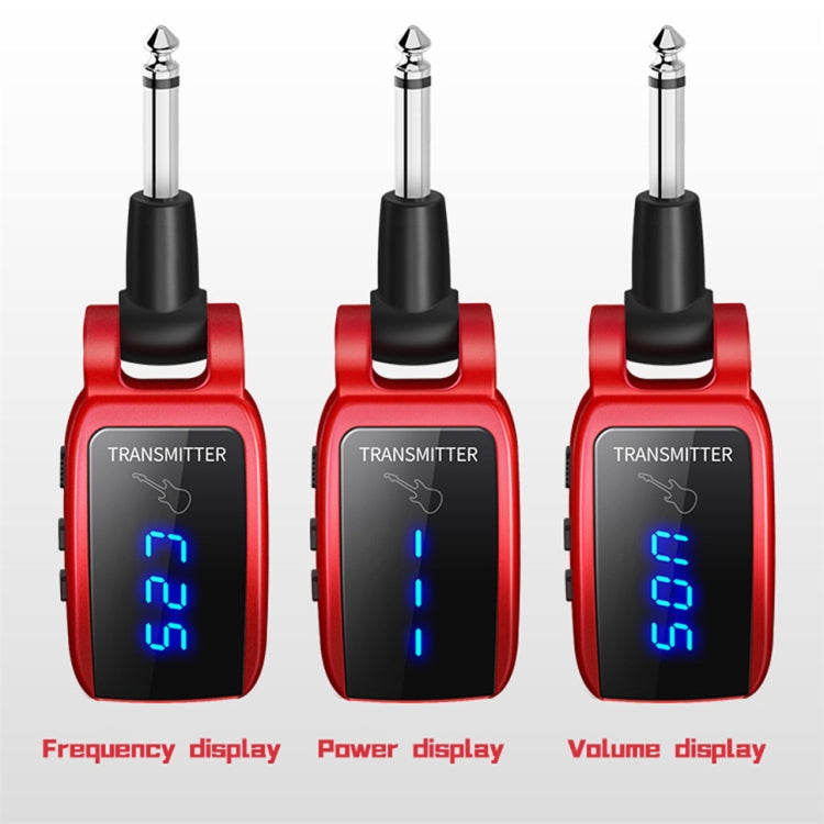 U12DX 6.35mm Jack Wireless Guitar Transmisor Receptor Adaptador Recargable, U12DX Red, U12DX Black