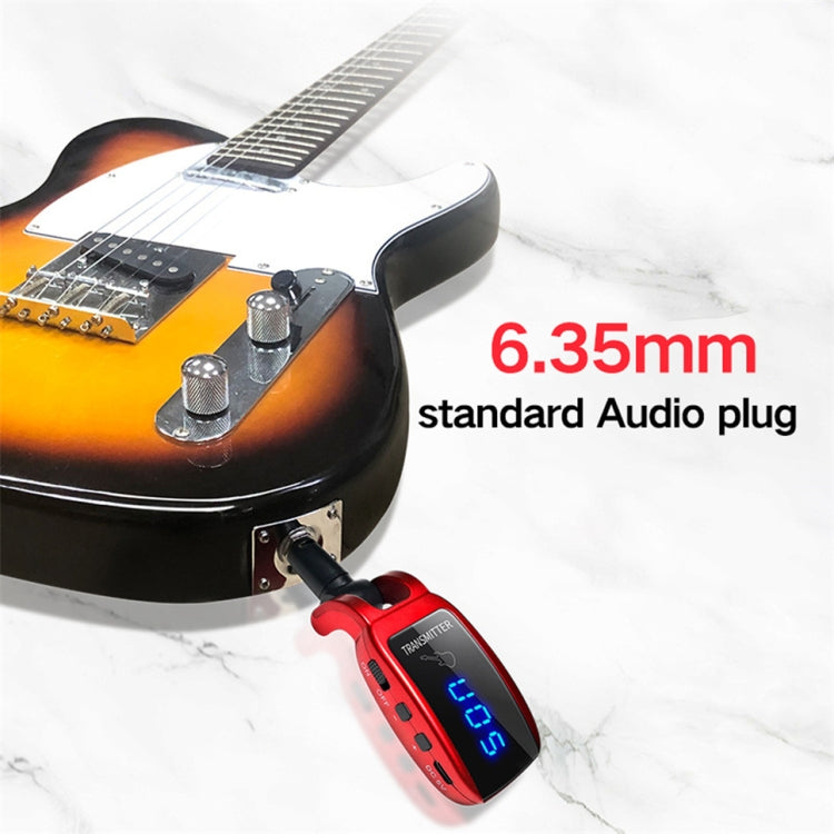 U12DX 6.35mm Jack Wireless Guitar Transmisor Receptor Adaptador Recargable, U12DX Red, U12DX Black