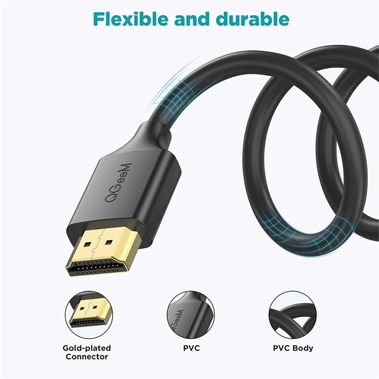 QGeeM QG-AV16 HD TV Proyección de Blu-Ray Cable de TV HDMI compatible con 4K, 1 m, 1.83 m, 3 m