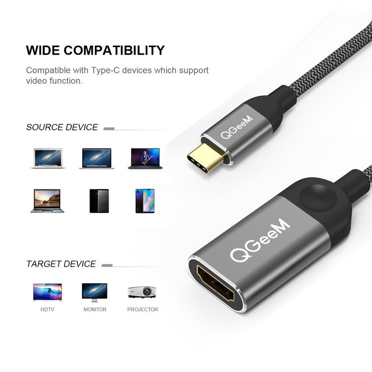 Adaptador QGeeM QG-UA01 USB TIPO-C a HDMI