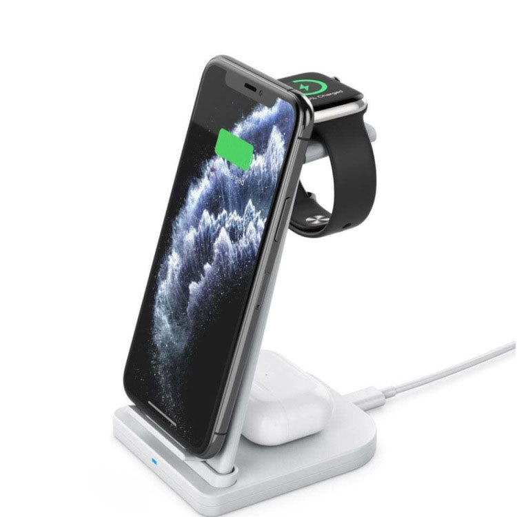 QGeeM QG-WC05 3 en 1 Cargador inalámbrico portátil desmontable, Blanco, Negro