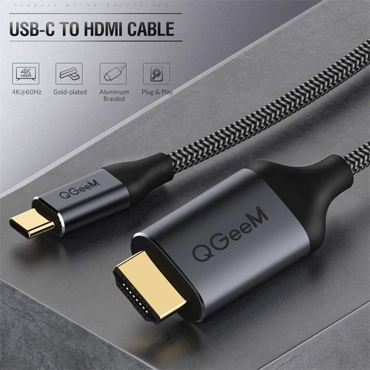 QGeeM QG-UA09 Tipo-C a cable HDMI, 1.2m, 1.8m, 3m