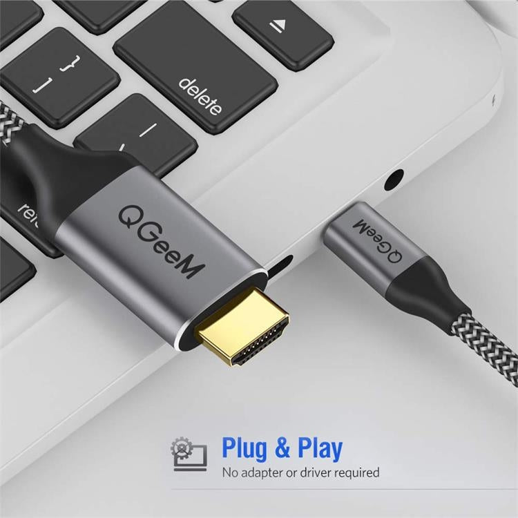 QGeeM QG-UA09 Tipo-C a cable HDMI, 1.2m, 1.8m, 3m