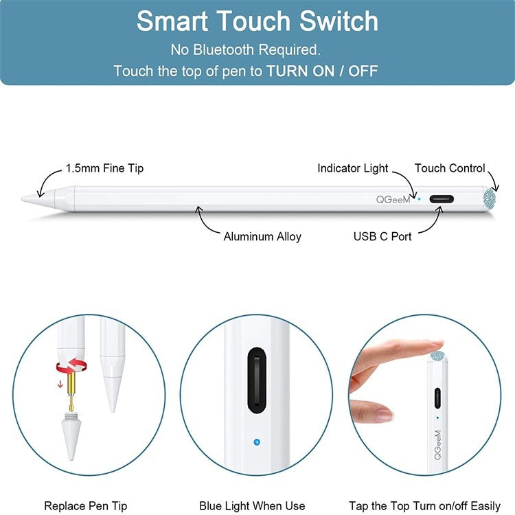 QGeeM ID706 Anti-mistouch Stylus activo recargable para iPad