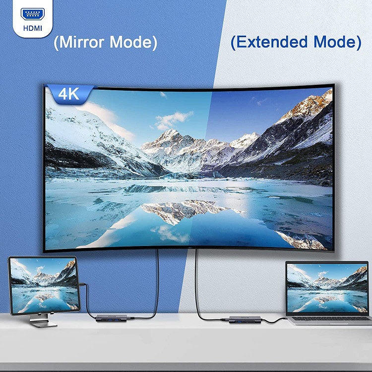 Adaptador HUB de extensión QGeeM 7 en 1 multifuncional USB3.0 TYPE-C, QG-UH07-3(7 In 1)