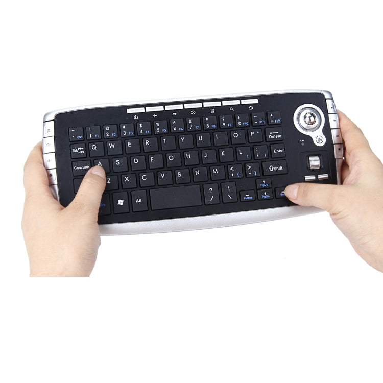 MY-10 2.4G 78 teclas 1200 DPI Mini teclado inalámbrico Trackball Teclado inalámbrico y juego de mouse