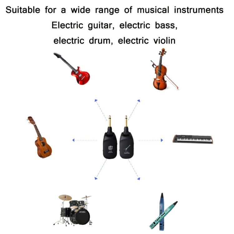 Receptor transmisor de audio inalámbrico para guitarra eléctrica C01, Black