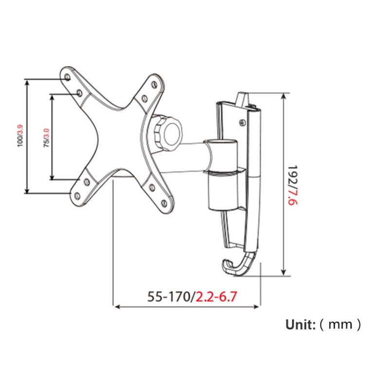 Gibbon Mounts L03 Monitor de computadora Soporte de montaje en pared Aleación de aluminio Soporte de TV de liberación rápida