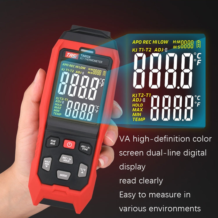 TASI Medidor de temperatura de contacto Termómetro de sonda de termopar tipo K, estilo:, TA612A Single Channel, TA612B Dual Channels, TA612C 4 Channels