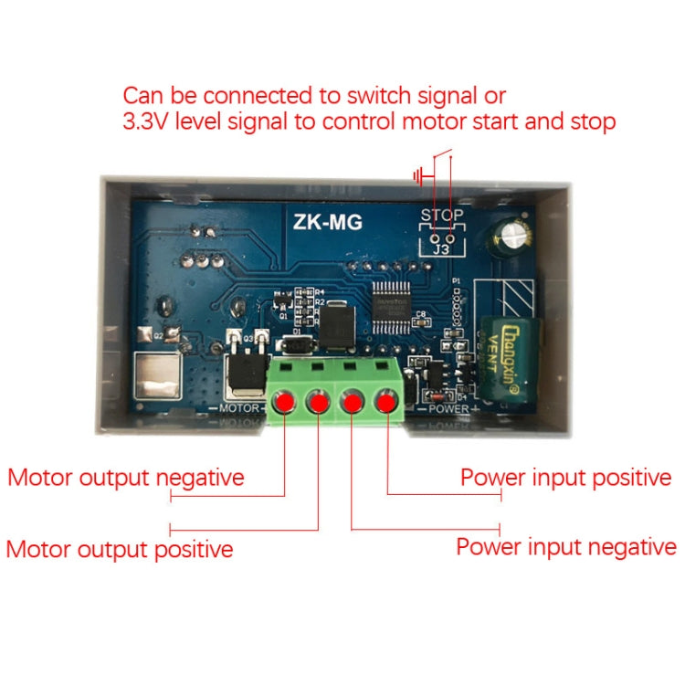 ZK-MG 5-30V Codificador de pantalla digital del gobernador del motor de CC PWM de alta potencia, 150W