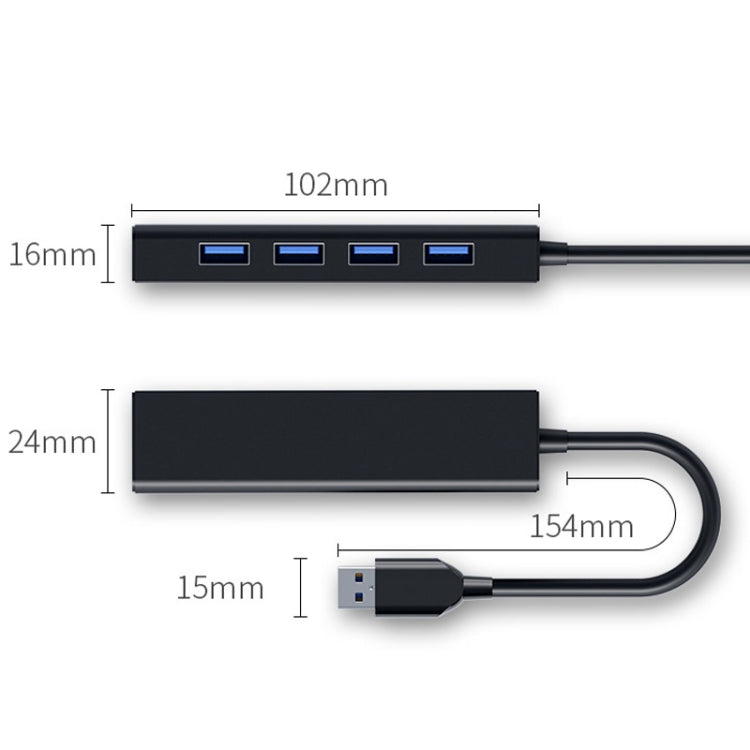 Convertidor HUB de 4 puertos USB 2.0, longitud del cable: 15 cm, estilo:, Without Light Bar, With Light Bar Black, With Light Bar White