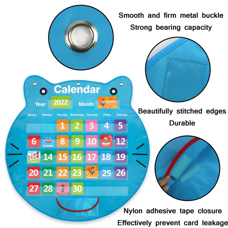 Bolso colgante del calendario de la cabeza del gato de la decoración del aula, Cat Head Calendar