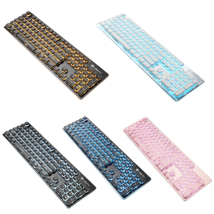 LANGTU L1 104 teclas USB Home Office Film Luminous Wired Keyboard, Longitud del cable: 1,6 m, L1 Orange Light Black, L1 Ice Blue Light Silver White, L1 White Light Black, L1 Ice Blue Light Black, L1 White Light Pink