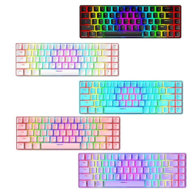 ZIYOU LANG T8 68 teclas RGB Teclado mecánico para juegos luminosos, longitud del cable: 1,6 m, T8 Black Green Shaft, T8 Black Tea Shaft, T8 White Green Shaft, T8 White Red Shaft, T8 Blue Green Shaft, T8 Pink Green Shaft, T8 Purple Green Shaft