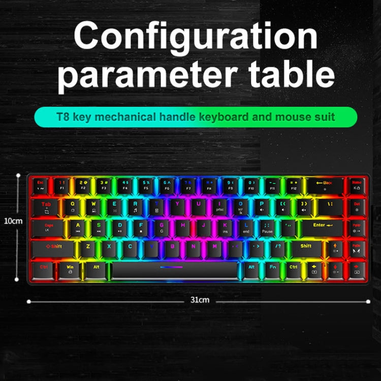 ZIYOU LANG T8 68 teclas RGB Teclado mecánico para juegos luminosos, longitud del cable: 1,6 m, T8 Black Green Shaft, T8 Black Tea Shaft, T8 White Green Shaft, T8 White Red Shaft, T8 Blue Green Shaft, T8 Pink Green Shaft, T8 Purple Green Shaft