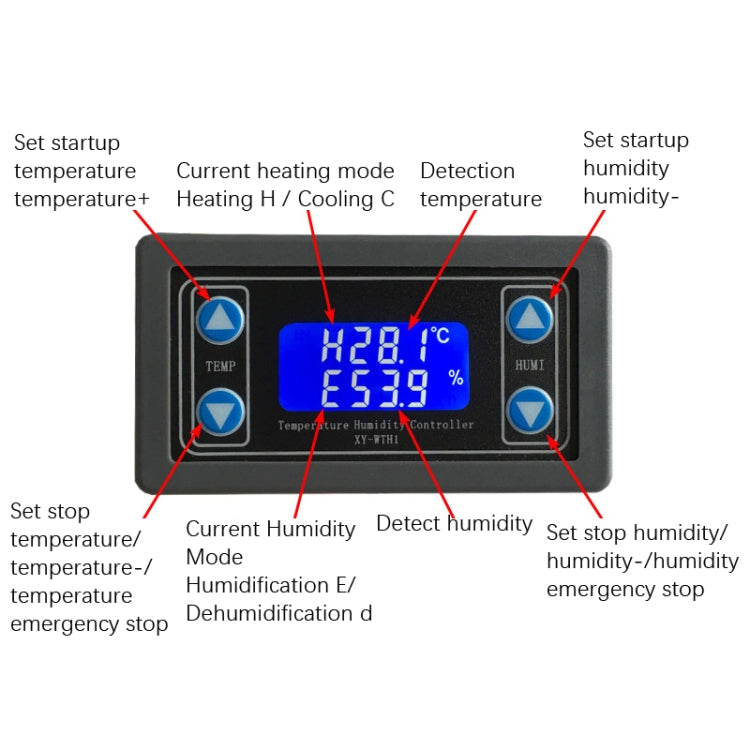 Pantalla digital Panel de control de humedad de temperatura constante automático de doble apagado de alta precisión