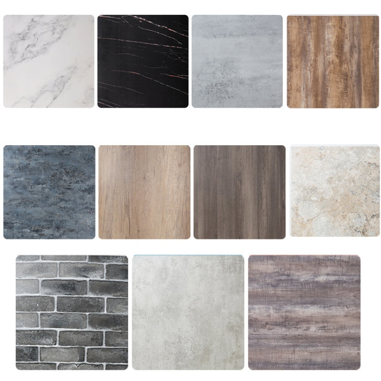Tablero de fondo de foto de PVC de 40x40 cm, White Marble, Black Marble, Light Gray Cement, Dark Gray Cement, Light Wood Grain, Dark Wood Grain, Antique Brick, Chartreuse, Ancient Wood Gray, Ancient Wood, Rust Frozen Stone