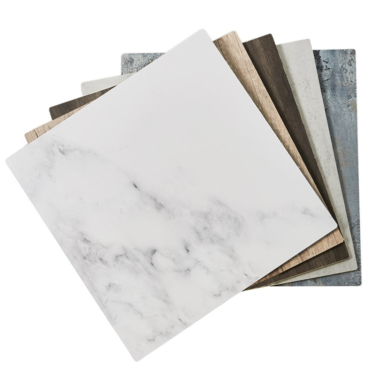 Tablero de fondo de foto de PVC de 40x40 cm, White Marble, Black Marble, Light Gray Cement, Dark Gray Cement, Light Wood Grain, Dark Wood Grain, Antique Brick, Chartreuse, Ancient Wood Gray, Ancient Wood, Rust Frozen Stone