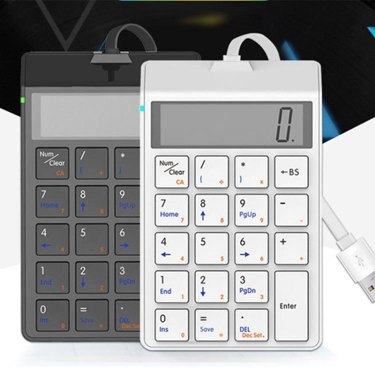 Sunreed SKB886S Teclado con cable de 19 teclas con interfaz USB digital, longitud del cable: 1,5 m, Wired White, Wired Black