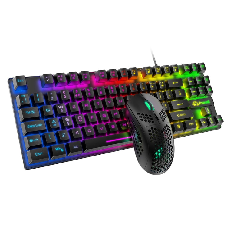 ZIYOU LANG T2 Juego de teclado y mouse luminosos mecánicos para juegos de 88 teclas, longitud del cable: 1,6 m, T2 Black, T2 White, T2 Blue