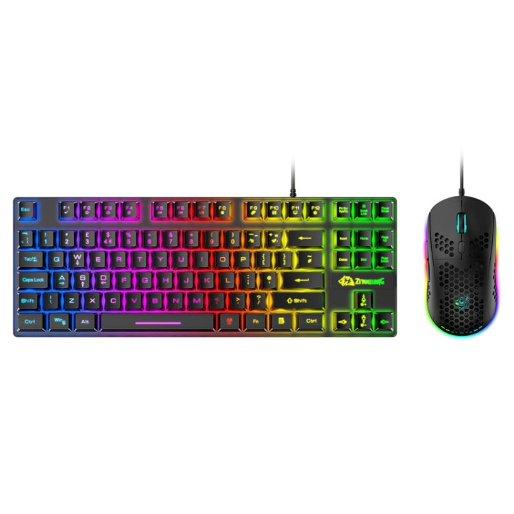 ZIYOU LANG T2 Juego de teclado y mouse luminosos mecánicos para juegos de 88 teclas, longitud del cable: 1,6 m, T2 Black, T2 White, T2 Blue