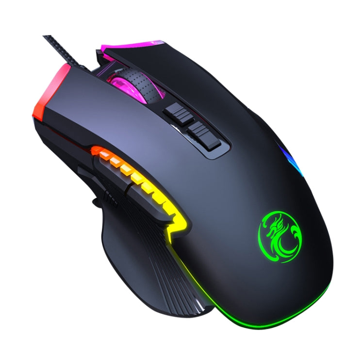 IMICE T70 Ratón para juegos con cable programable con iluminación RGB de 7200 ppp de 8 botones, longitud del cable: 1,8 m, T70