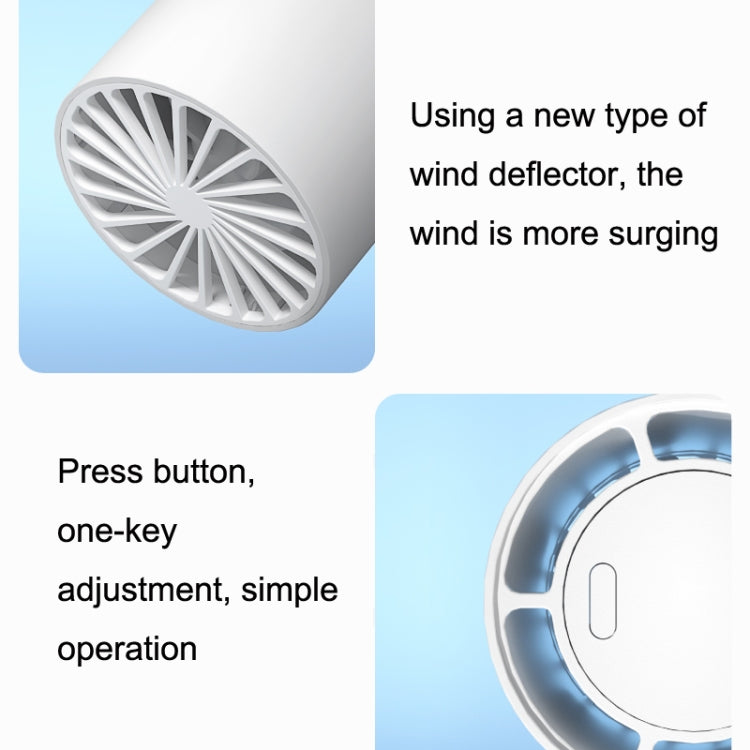 Mini ventilador de cuello colgante sin hojas USB portátil N1, Mini Fan White