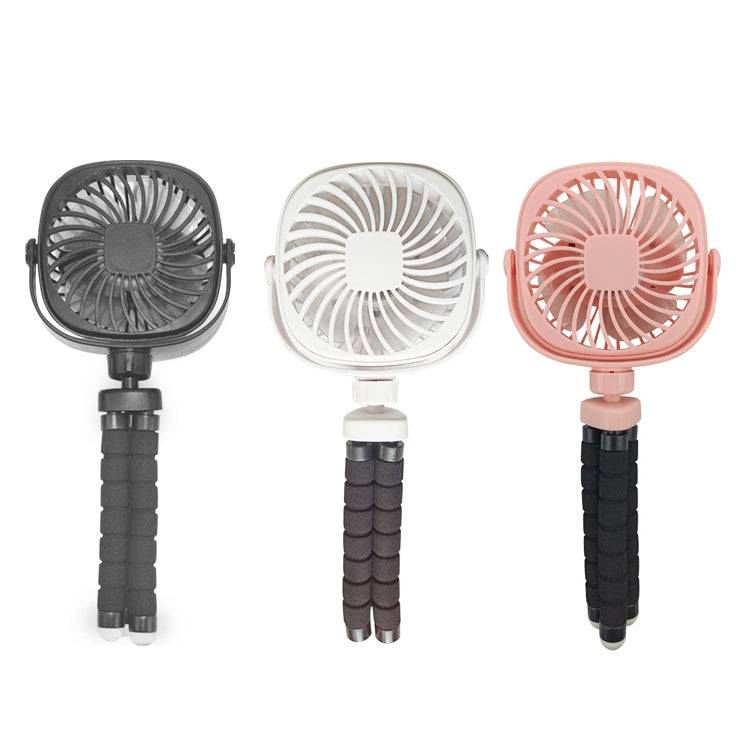 Ventilador de deformación para cochecito de pulpo, ventilador pequeño USB de mano portátil de escritorio, 1200mAh White, 1200mAh Pink, 1200mAh Black, 2200mAh White, 2200mAh Pink, 2200mAh Black
