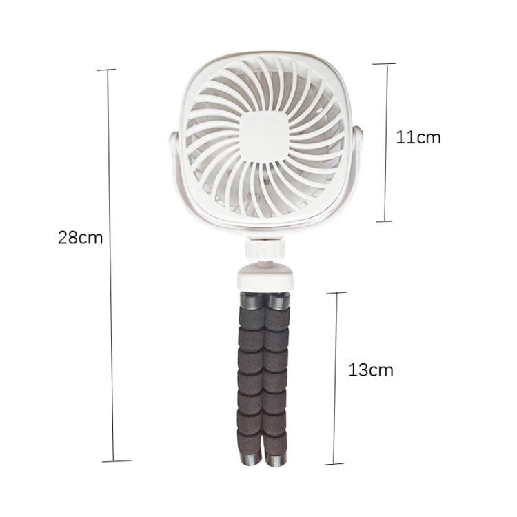 Ventilador de deformación para cochecito de pulpo, ventilador pequeño USB de mano portátil de escritorio, 1200mAh White, 1200mAh Pink, 1200mAh Black, 2200mAh White, 2200mAh Pink, 2200mAh Black