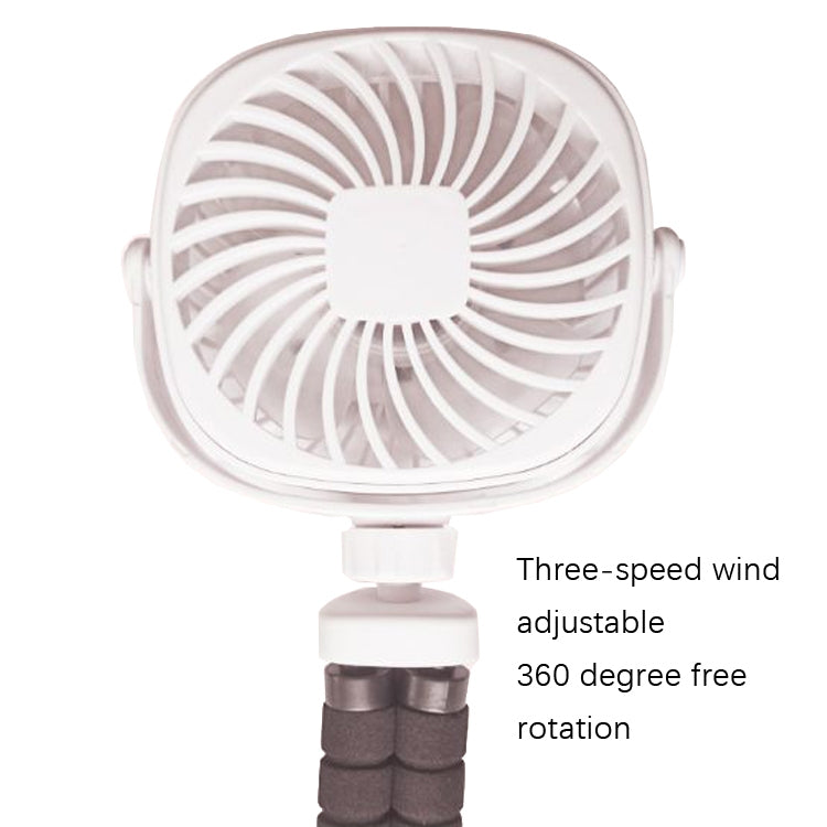 Ventilador de deformación para cochecito de pulpo, ventilador pequeño USB de mano portátil de escritorio, 1200mAh White, 1200mAh Pink, 1200mAh Black, 2200mAh White, 2200mAh Pink, 2200mAh Black