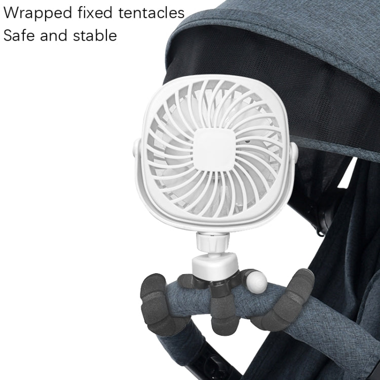 Ventilador de deformación para cochecito de pulpo, ventilador pequeño USB de mano portátil de escritorio, 1200mAh White, 1200mAh Pink, 1200mAh Black, 2200mAh White, 2200mAh Pink, 2200mAh Black