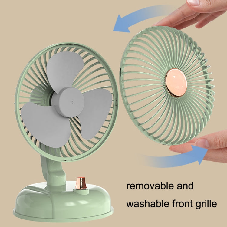 Ventilador USB con cabezal móvil retro de escritorio silencioso portátil F10, F10 Milk White, F10 Bean Green