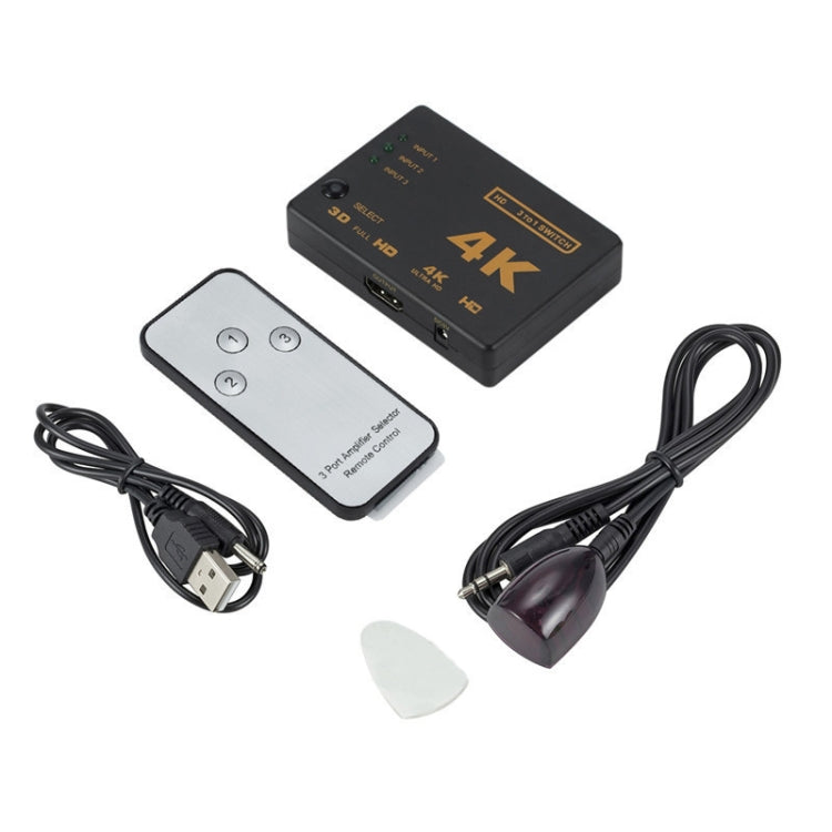 Conmutador HDMI 4K 3 en 1 salida con control remoto, 5 PCS/Set