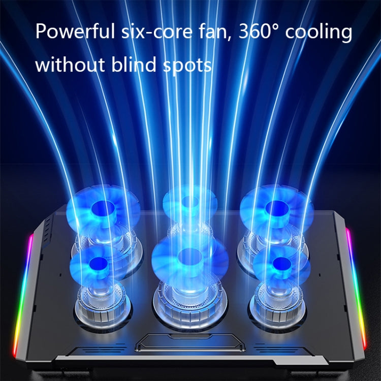 Refrigerador para portátil con efecto de iluminación NUOXI Q9 RGB