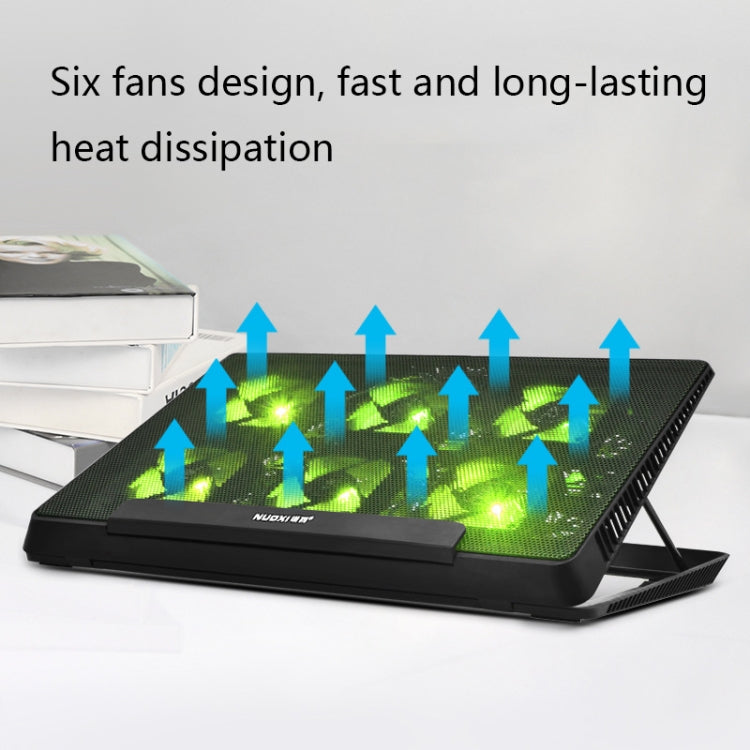 Base de refrigeración para portátil de malla metálica NUOXI H8, H8 6-Fans