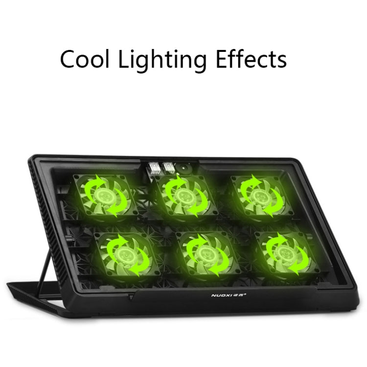 Base de refrigeración para portátil de malla metálica NUOXI H8, H8 6-Fans
