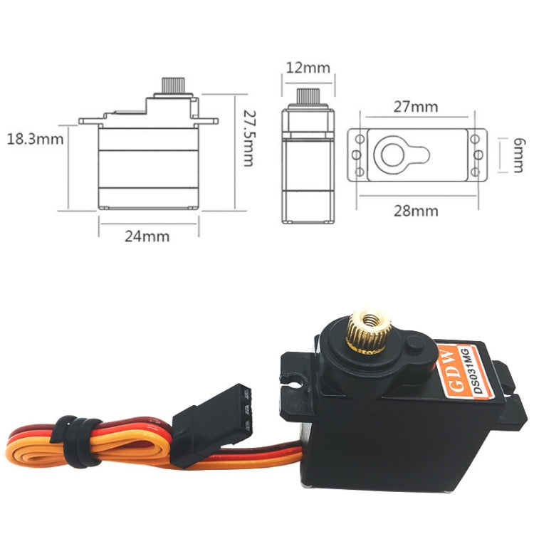 Modelo de avión 450 Swashplate GDW Engranaje de dirección, DS031MG