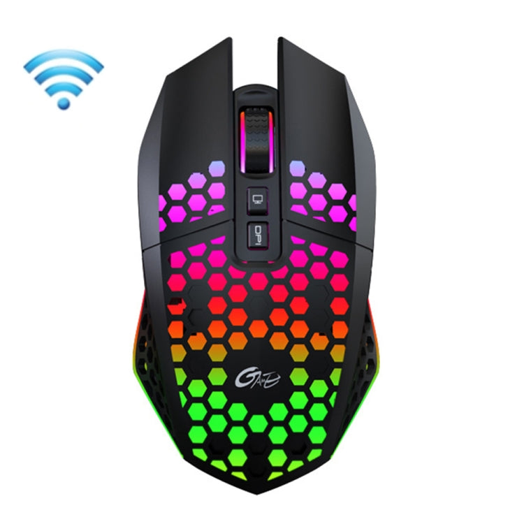 FMOUSE X801 8 teclas 1600DPI Ratón de oficina para juegos luminoso hueco, estilo:, Black Wireless Rechargeable, White Wireless Rechargeable, Black Wired, White Wired