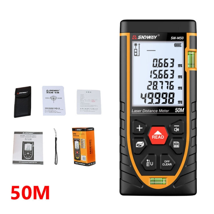 Medidor de distancia láser Instrumento de medición infrarrojo, SNDWAY SW-M50, SNDWAY SW-M70, SNDWAY SW-M80, SNDWAY SW-M100, SNDWAY SW-M120, SNDWAY SW-G4S