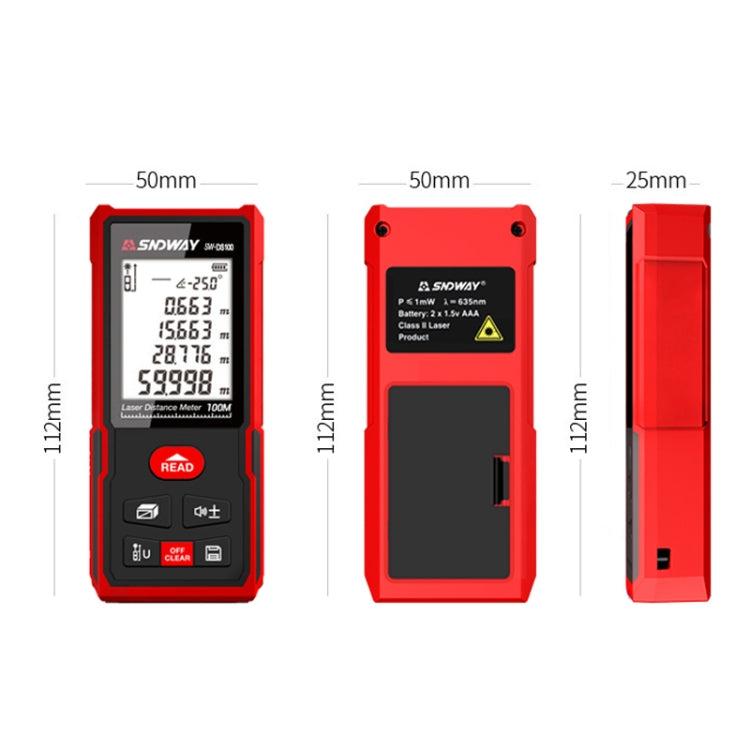Telémetro láser de mano Regla láser infrarroja, SNDWAY SW-DS50, SNDWAY SW-DS70, SNDWAY SW-DS100, SNDWAY SW-DS120