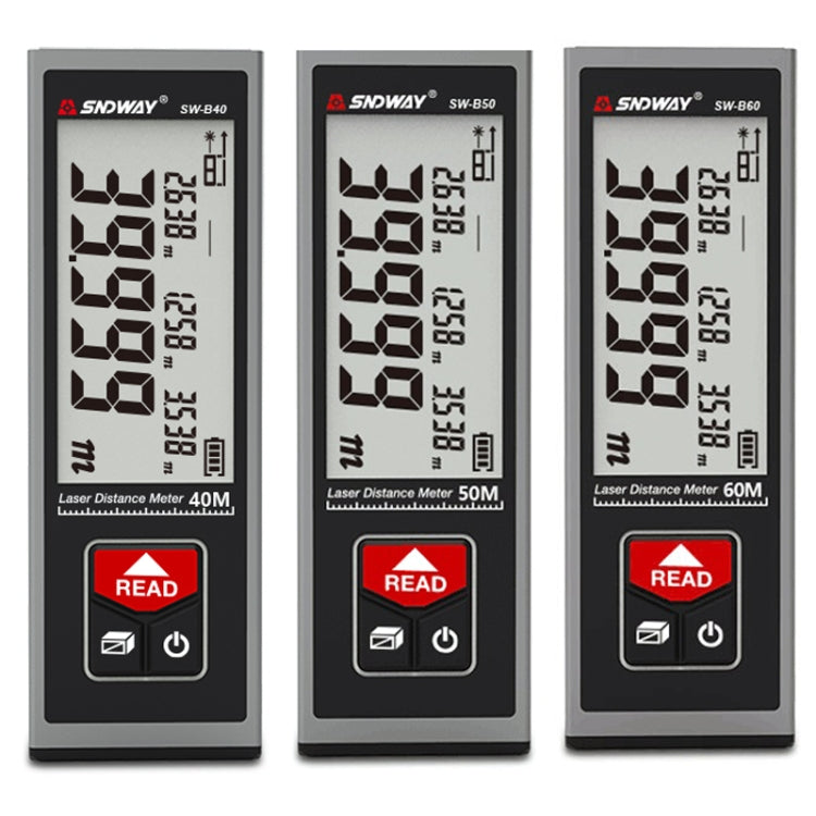 Regla de medición infrarroja del telémetro láser SNDWAY, estilo:, 40m Precision Version, 50m Precision Version, 60m Precision Version, 40m Bluetooth Version, 50m Bluetooth Version, 60m Bluetooth Version