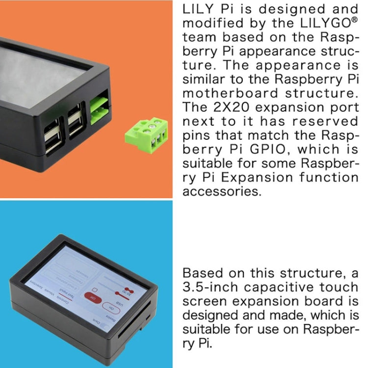 Lily Pi ESP32 Chip WiFi Bluetooth Pantalla táctil capacitiva de 3,5 pulgadas Relé de 5 V Puerto de expansión USB
