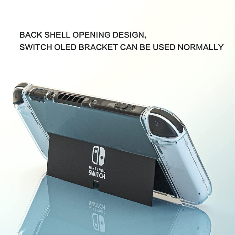 Juego de bolsa de almacenamiento de película templada con tapa de detección remota de carcasa de cristal para consola de juegos Switch OLED, Storage Bag+Crystal Case+Rocker Capx6+Tempered Film, White Storage Bag 14 In 1(Hand Rope)                      ...