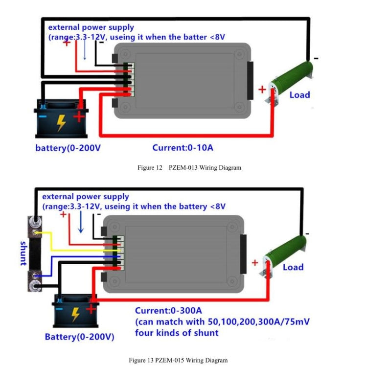 Probador de batería de corriente de voltaje DC 0-200V, PZEM-013 10A, PZEM-015 With 50A Shunt, PZEM-015 With 100A Shunt, PZEM-015 With 200A Shunt, PZEM-015 With 300A Shunt, PZEM-015 Without Shunt