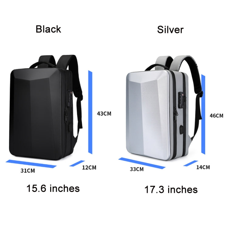 Mochila de computadora para juegos de carcasa dura ABS, 15.6 inches (Black), 15.6 inches (Silver), 17.3 inches (Black), 17.3 inches (Silver)