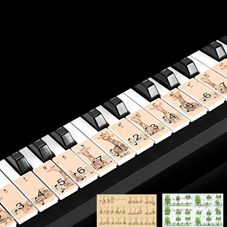 M52 88/76/61/54/49 Teclas Pegatinas para teclado de piano, Tree, Giraffe