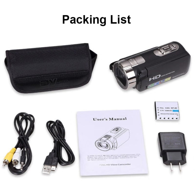 Cámara digital plegable 1080P 24MP, US Plug, EU Plug, UK Plug, AU Plug, Remote Control Model, Touch Screen Model
